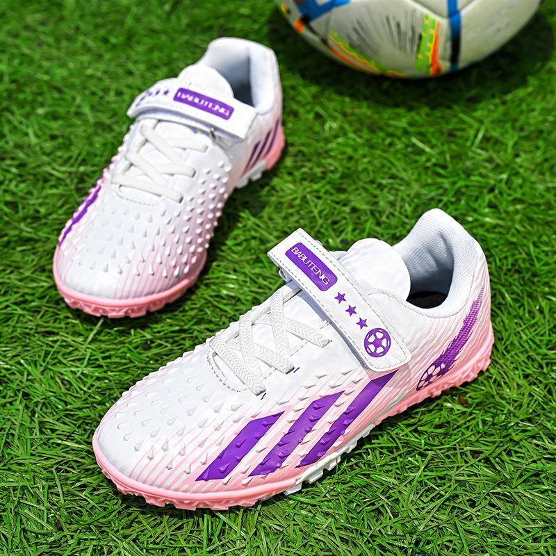 Children's Football Shoes Broken Nails Boys and Girls Anti-skid Training Shoes Velcro Short Nails Artificial Grass Children's Foot Training Shoes