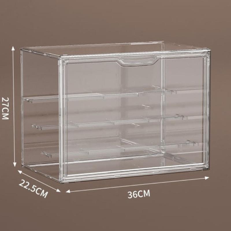 Clear Plastic 1/2/3/4 Tier Bread Display Case Dust Proof Large Capacity For Kitchen Counter Bakery Pastry Storage