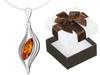 Large Silver Women's Filigree Necklace with Amber Short Choker 40 Cm