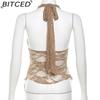 BITCED Summer Women's Solid-Color Slim-Fit Streetwear Halter Neck Sexy Backless Tank Top