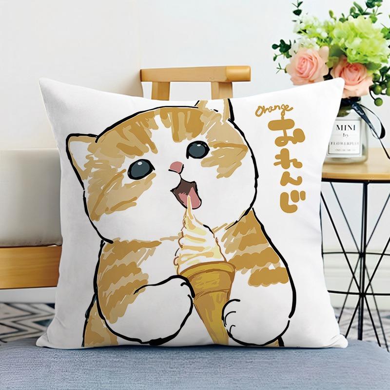 

Декоративная наволочка с рисунком мультяшного кота для спальни, гостиной, квадратная подушка, наволочка 40x40cm