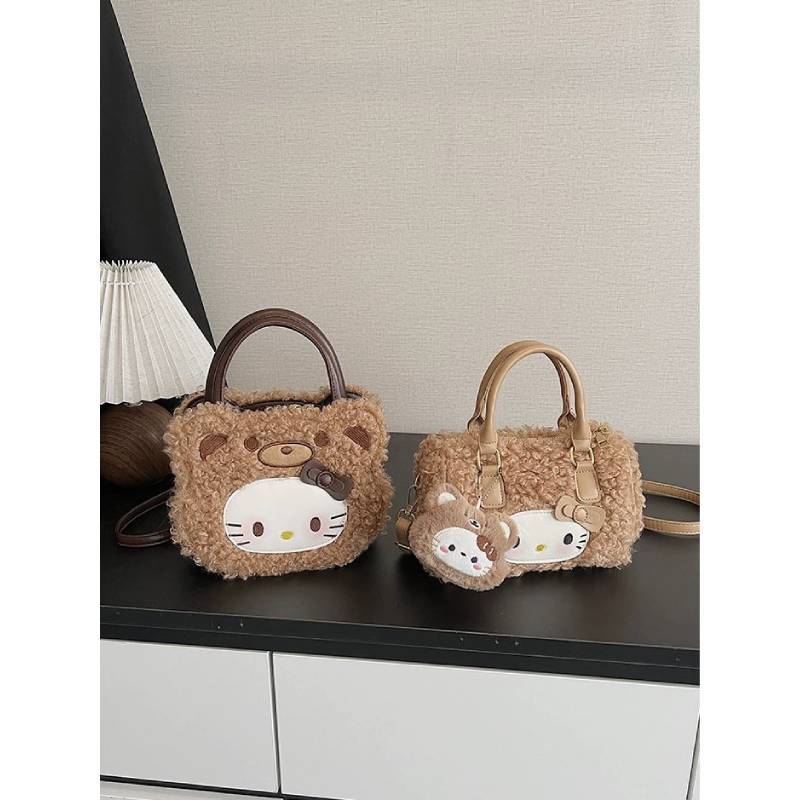 Plush Shoulder Bag With Cartoon Pattern For Casual Daily Use