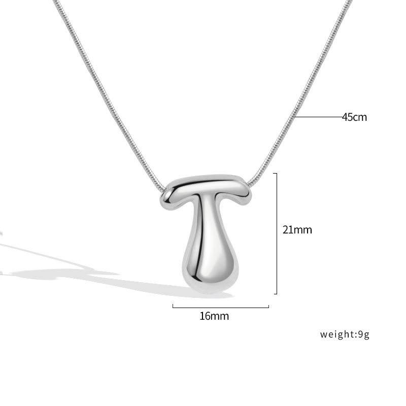 VENTFILLE 925 Sterling Silver 26 Letters Necklace For Women Gift Smooth Cute Balloon Jewelry Accessories Dropshipping Wholesale