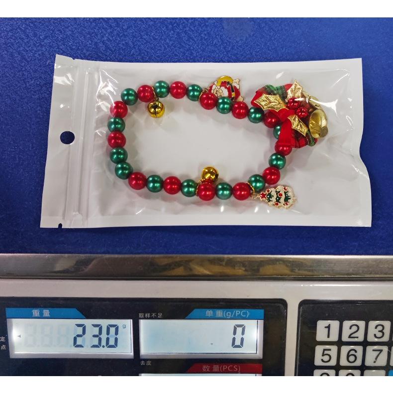 Christmas Artificial Pearl Cats Collar With Bells And Bow, Xmas Cats Breakaway Collars Accessory For Cats Dogs Puppy