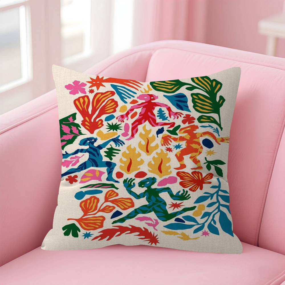 Retro Abstract Nourishing Soul Classic Wall Art Pillow Cover Design Cushion Cover Decor Holiday Decorati