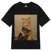 Fun Cat Meme Tshirt Unisexs Fashion Retro Tshirt Summer Short Sleeved Casual Loose Tshirt