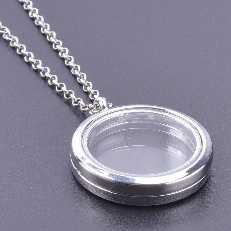 1Pc Round Heart Glass Cremation Urn Locket Pendant Necklaces For Ashes Mix Geometric Memory Floating Relicario Collares Jewelry