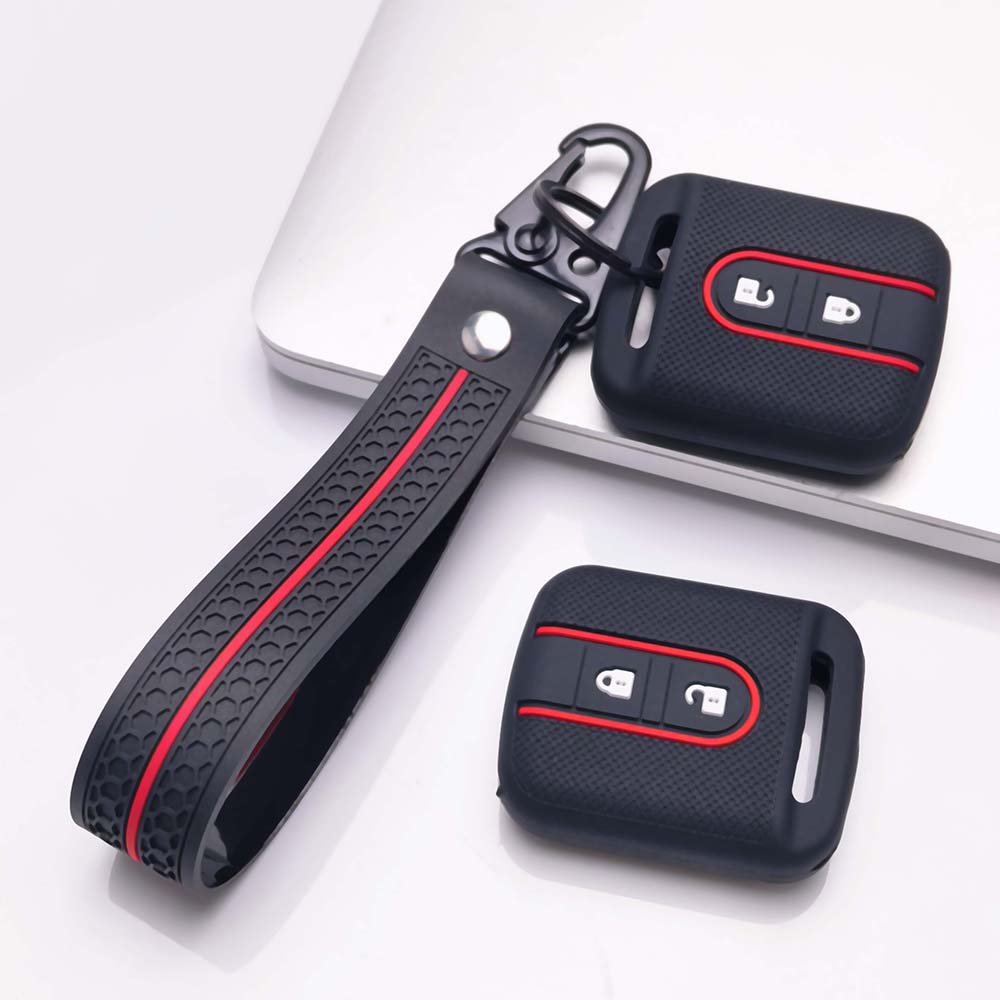 Key Cover for Nissan np300 navara d40 d22 pathfinder r50 r51 with Keychain Anti-Scratch Guard Shockproof Protection Soft Grip Texture