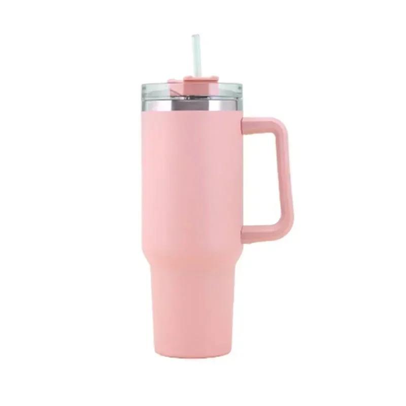 1200ML 304 Stainless Steel Insulated Water Bottle,Thermal Coffee Car Cup, Cold Hot Mugs Vacuum Flask With Handle Straw,For Sport