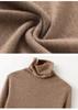 Women's Fine Wool Cashmere Turtleneck Sweater - Autumn/Winter 2025 Collection, Slim Fit Korean Style Knitwear