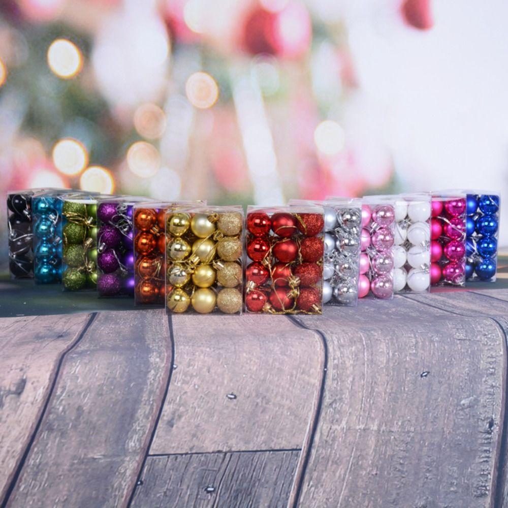 24Pcs/set Shiny Christmas Hanging Balls Polshed Glossy Christmas Tree Ball Baubles Set   Holiday