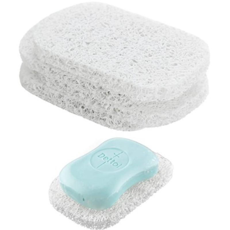 5PCS Soap Saver Pad Non-Slip Mildew Proof Self Draining Soap Pad Household PVC Soap Holder Kitchen Bathroom Cleaning Supplies