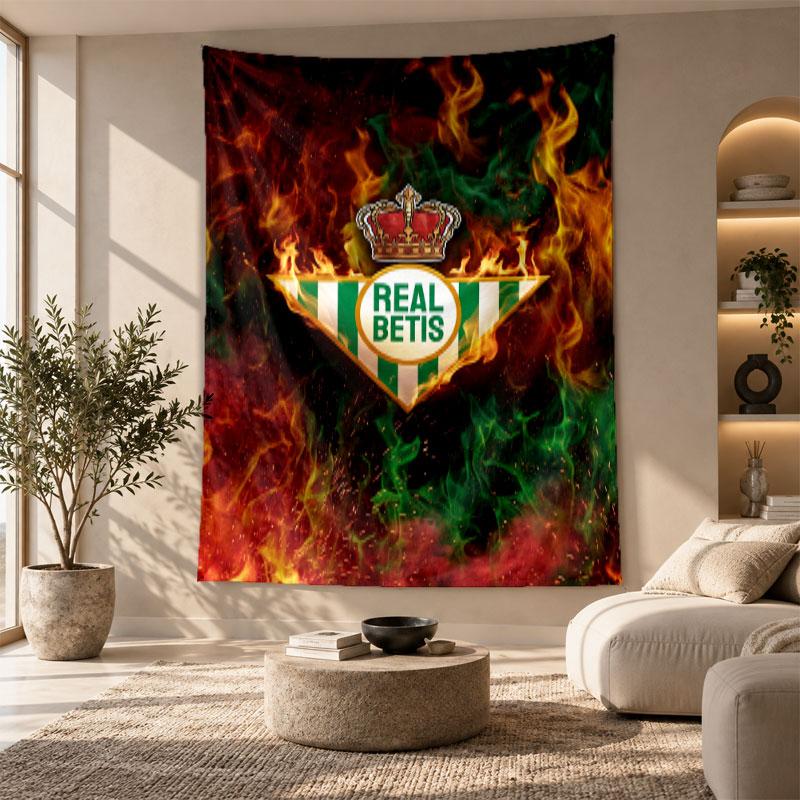 Decorative Tapestry,Real Betis Football Printed Wall Art, Lightweight Wall Hanging For Bedroom Background