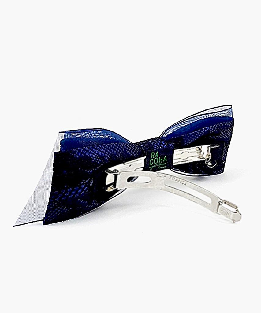 Racoha Sabrina Navy Great Hairpin (Satin Mesh Large Ribbon Pin)