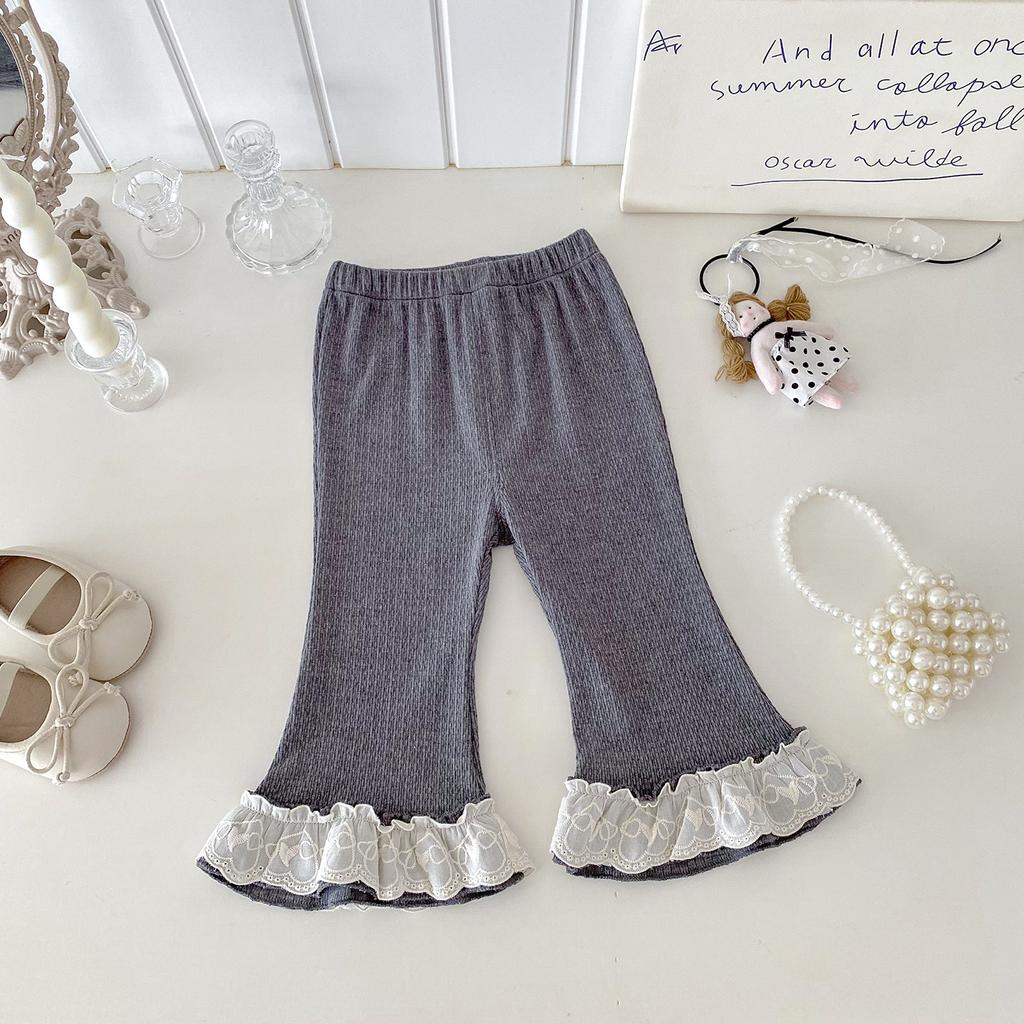 Autumn Baby Girl Fashionable All Over Print Shirt And Flare Pants Two Piece Outfit Set