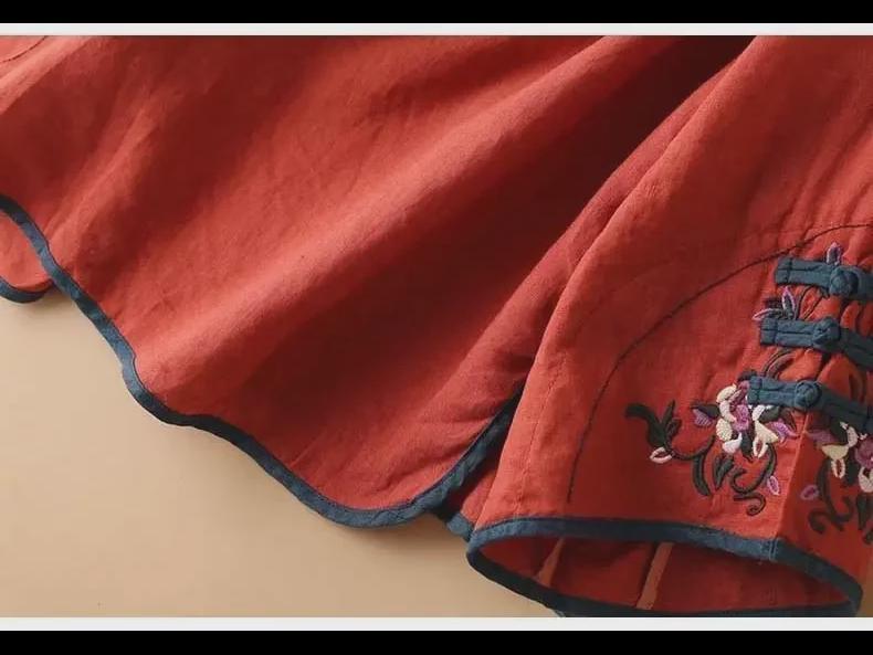 2024 Damen Chinesischer Stil Besticktes Lockeres Hemd mit Schrägem Kragen