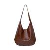 Cross-border Guangzhou First Layer Tree Paste Vegetable Tanned Cowhide Hobo Simple Large-capacity Tote Bag Premium Underarm Shoulder Bag