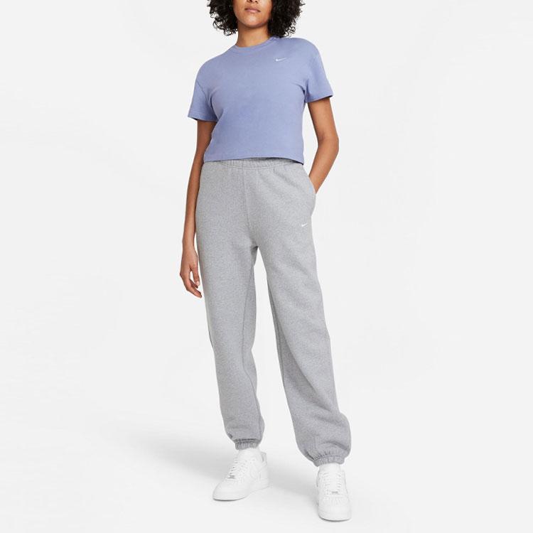 Nike Womens Solo Swoosh Fleece Pant Dark Grey/White Women Streetwear CW5565-063