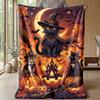 Halloween Black Cats Pattern Theme blanket Lightweight Warm Flannel Blanket Decorative Throw Blanket for Home Decoration