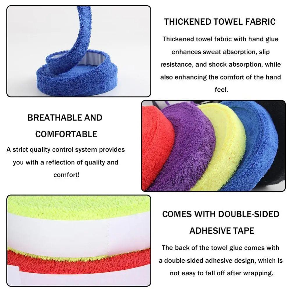 Colourful Tennis Towel Hand Grip Anti-Slip Over Grip Tape Fishing Rod Wrap Strap  Tennis Sport