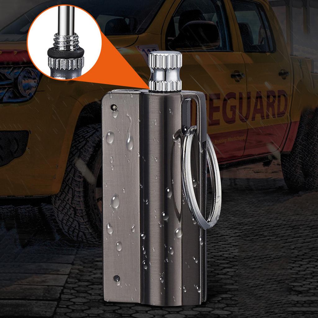 Outdoor Portable Lighter Bottle Keychain With Containing Cotton Core