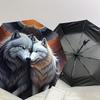 1pc Winged Wolves in Viking Helmets Umbrella with Plastic Handle,Suitable for All Seasons Home Travel Outdoor UmbrellaDD967