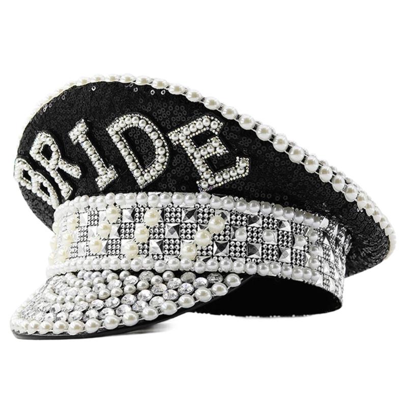 Кристальная капитанская шляпа с драгоценностями, шляпа невесты, матросская шляпа для девичника, головной убор для клуба, сцены 1