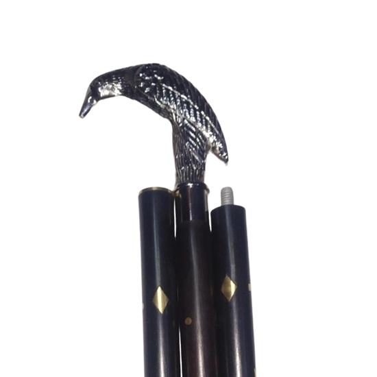 Baston de mers din alamă masivă, 93,98 cm, cu mâner în formă de corb, pentru bărbați, baston sculptat pentru femei, baston de mers unic