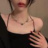 French Retro Thorn Rose Necklace for Women, INS Niche High-End Design Elegant Choker & Versatile Collarbone Chain Neck Jewelry