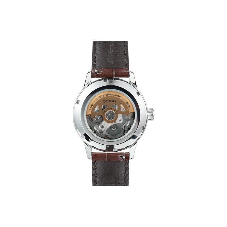 Seiko Cocktail Business Gentleman Mechanical Movement Leather Strap Watch Men watches Blue SRPK15J1