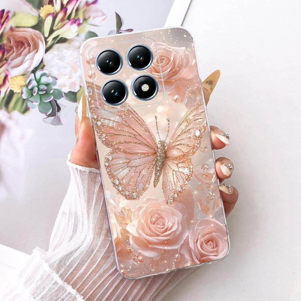 Transparent Casing For Xiaomi 14T Pro Case Cute Cat Luxury Fashion Butterfly Funny Cool Painted Cover 2407FPN8EG