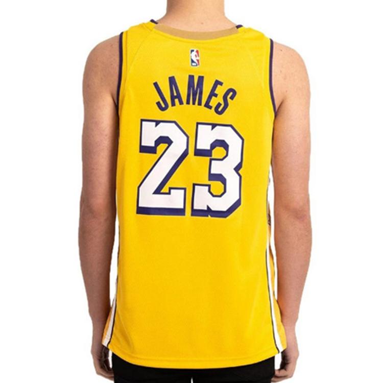 Nike NBA City Edition Jersey, 2019-20, Lakers, James #23 Men Tops Yellow AV4646-729