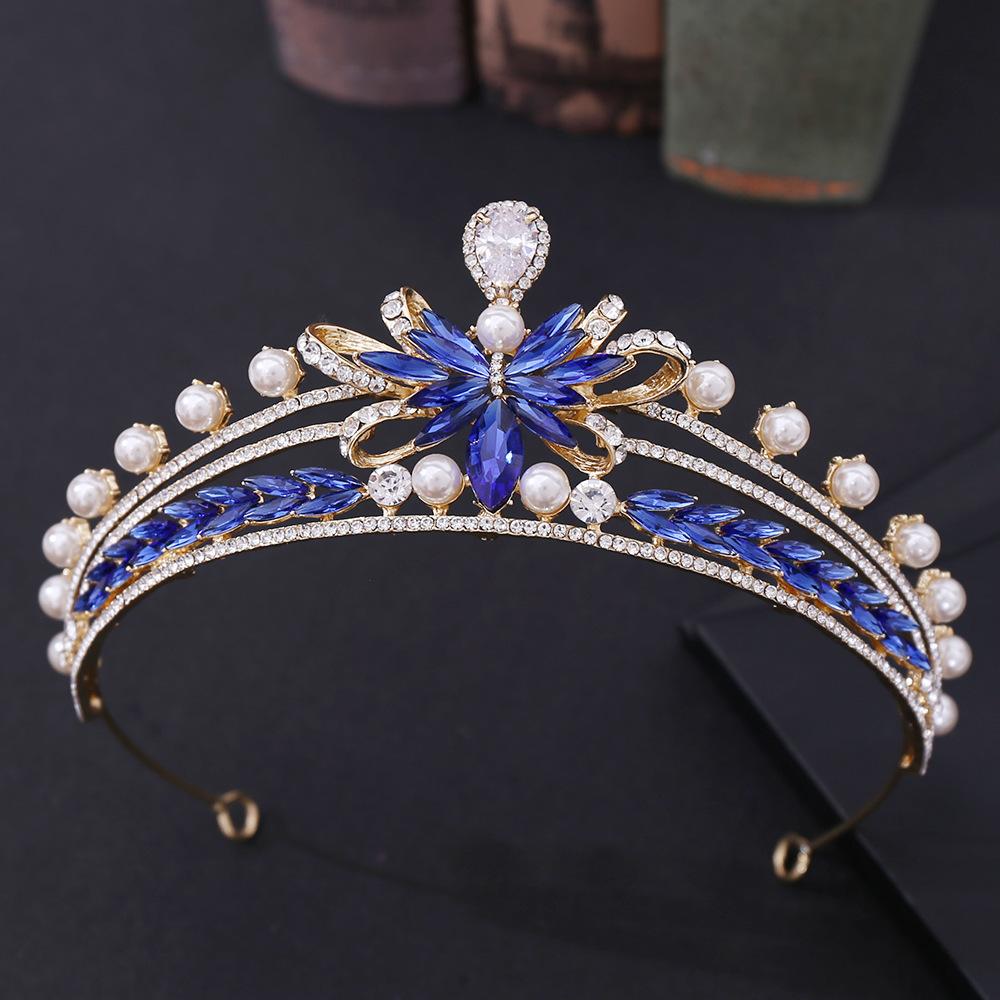 Hochzeitsdiademe, Haarschmuck, Zirkon-Strasssteine, Perlenlegierungsschleifen, Brautkronen-Accessoires