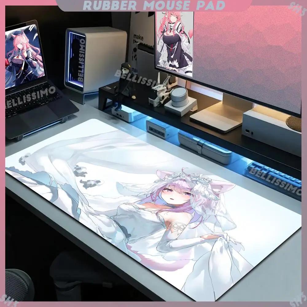 Virtual Idol Cute Nekomata Okayu Desk Accessories Mouse Pad NonSlip Rubber All Size Edge Locking Esports Keyboard Pad
