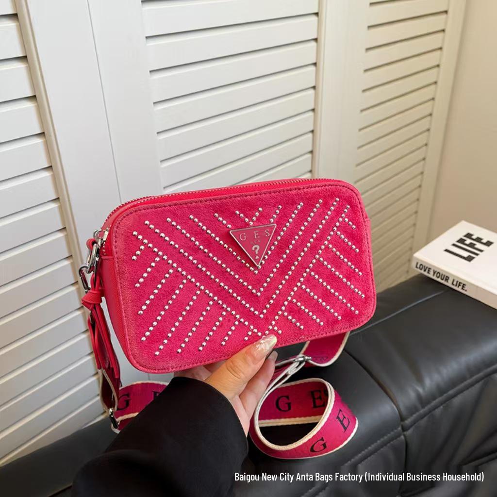 Chao Torba z szerokim paskiem z dżetami: Damska codzienna modna torba na ramię i crossbody