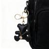 Trendy Mini Bear Keychain Decorative Bag Charm Gold Tone Chain Soft PU Leather Craftsmanship Keyrings Accessory