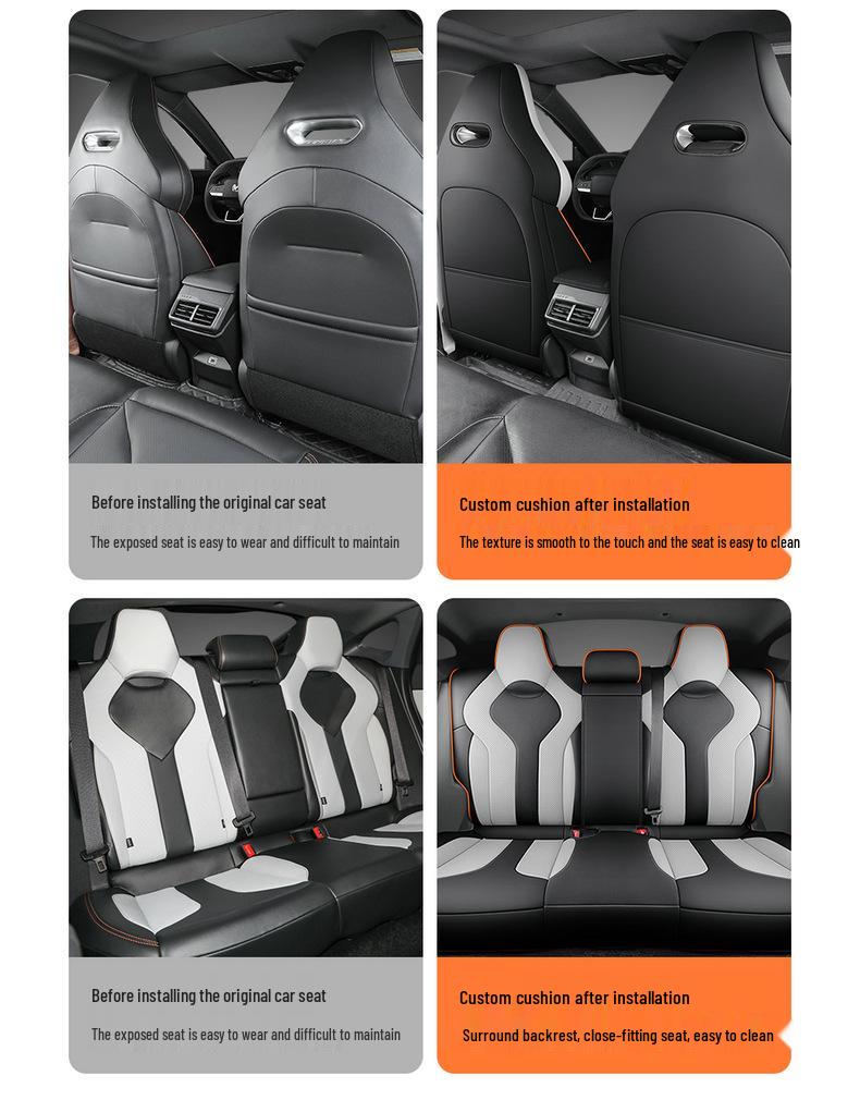 A06 Universal Full-Surround Car Seat Cushion, Four Seasons, Five-Seat Leather Cover