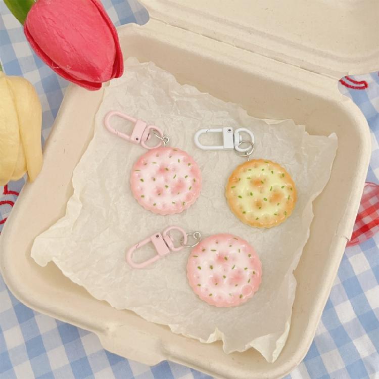 Artisanal Cookie Shaped Key Chain Charm Sturdy Material Multiple Flavor Options Creative Jewelry Gift Key Holder