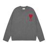 Womens Oversized Crewneck Knit Sweater With Heart Print Streetwear Long Sleeve Cotton Top 2025
