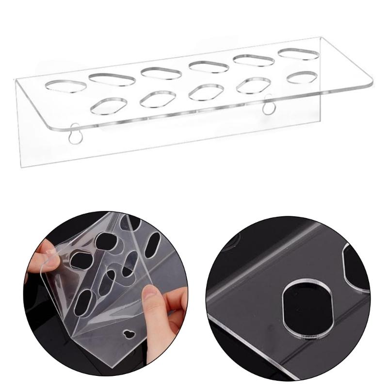 Clear Acrylic Comb Organizers With 11 Slots Space Saving Wall Mounted Rack For Stylists Shears Scissors Storage