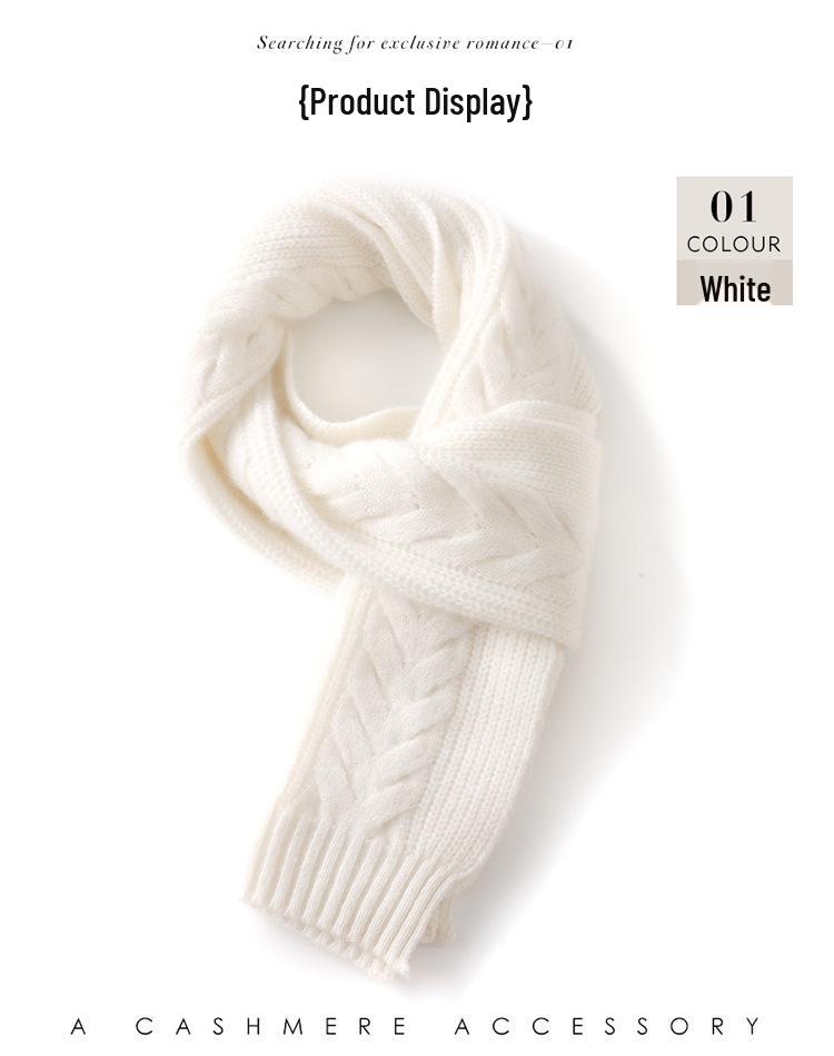 Simple! Unisex Cable Knit Cashmere Scarf: Winter Thick & Versatile Neck Warmer