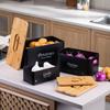 Potato Storage Jar, Onion, Garlic Head, Breathable Kitchen Square Bamboo Cover, Potato Dark Metal Storage Box
