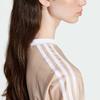 Adidas Originals Adi Color Series Soft Comfortable Brand Logo Dopamine Striped Round Neck Short Sleeve T-Shirt Women T-Shirt Beige IY7232