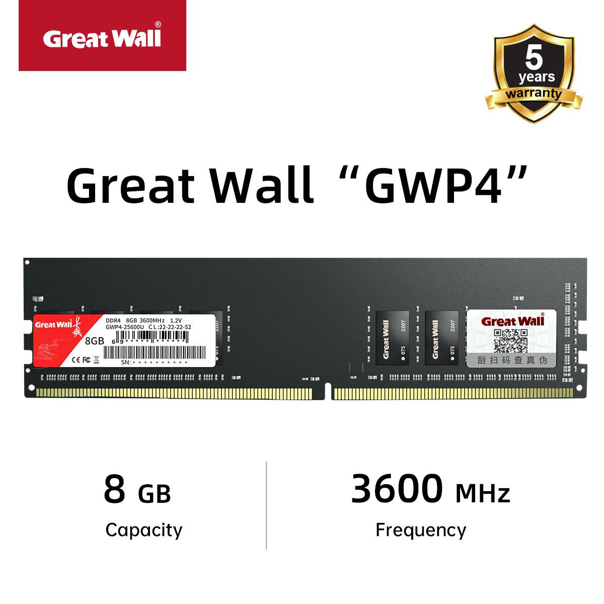 

Модуль пам яті Great Wall GWP4 DDR4 3600MHz 8GB/16GB модуль настільної пам яті 8GB чорний