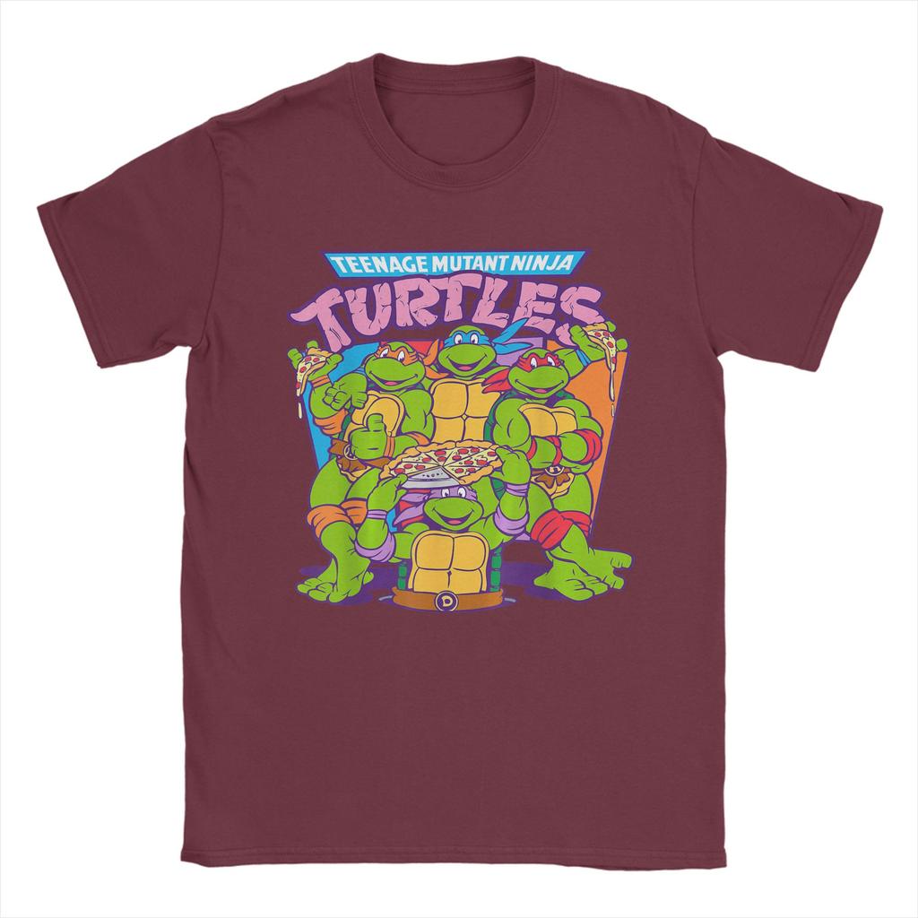 Men TShirts Ninja Turtles Pizza Smiles Novelty 100 Cotton Tee Shirt Short Sleeve T Shirt O Neck Clothes Graphic Printed