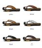 2025 Men's Plus Size Cowhide Toe-Loop Flip-Flops: Lightweight Retro Beach & Casual Thick Sole Sandals