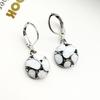 Fashion Women Faux Opal Round Soccer Dangle Leverback Earrings Jewelry Gift