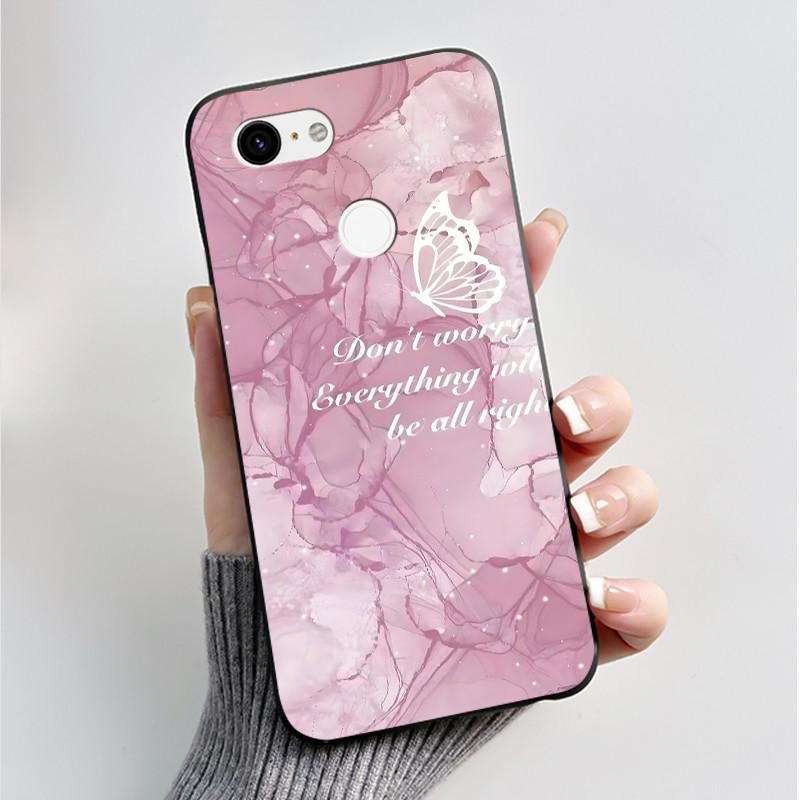 For Google Pixel 3 XL Case Black Bumper Soft TPU Silicone Cover for Pixel 3 XL Phone Cases Pixel3 3XL Butterfly Flower Capa