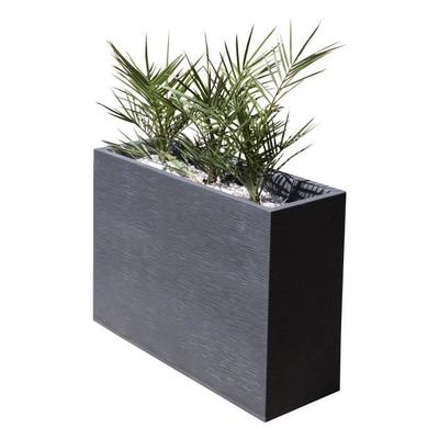 Muret Loft L Planter - EDA - Graphite - 46 L - Indoor / Outdoor - Graphic Decor - 78.5 X 29.5 X H. 60 Cm - Anthracite Grey