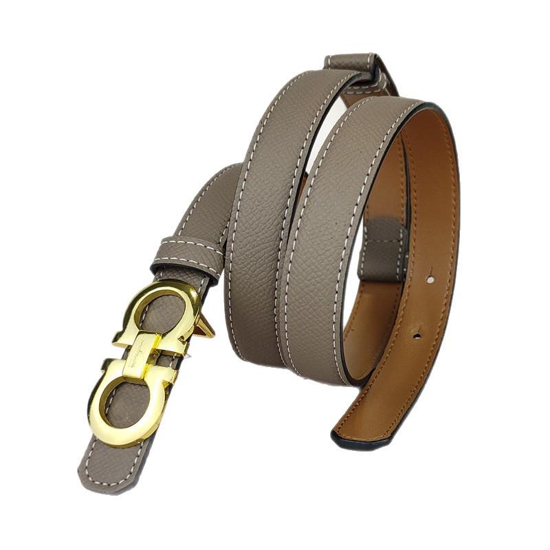 Women's Genuine Leather Thin Waist Belt – Casual Korean Style for Dresses and Pants